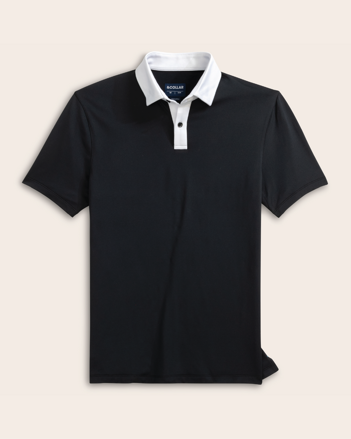Range Polo - Black w/ White Accents