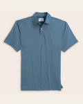 A heather blue polo shirt