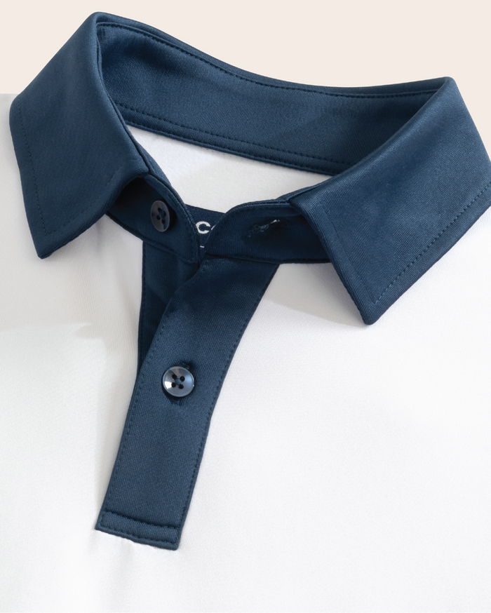 Range Polo - White / Navy Accents