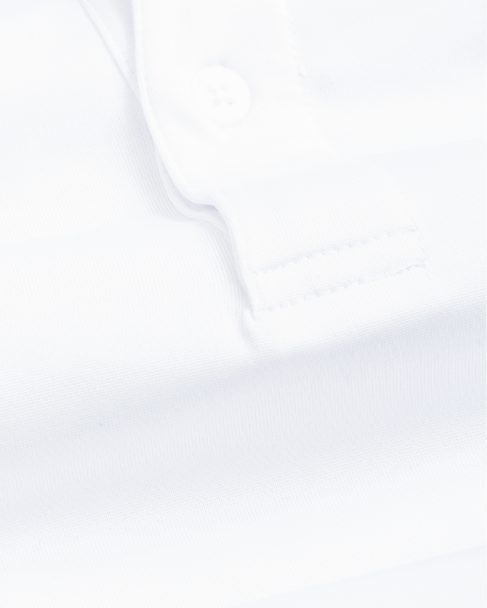 Cloud white polo shirt closeup