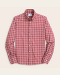 Adobe red with white windowpane shirt