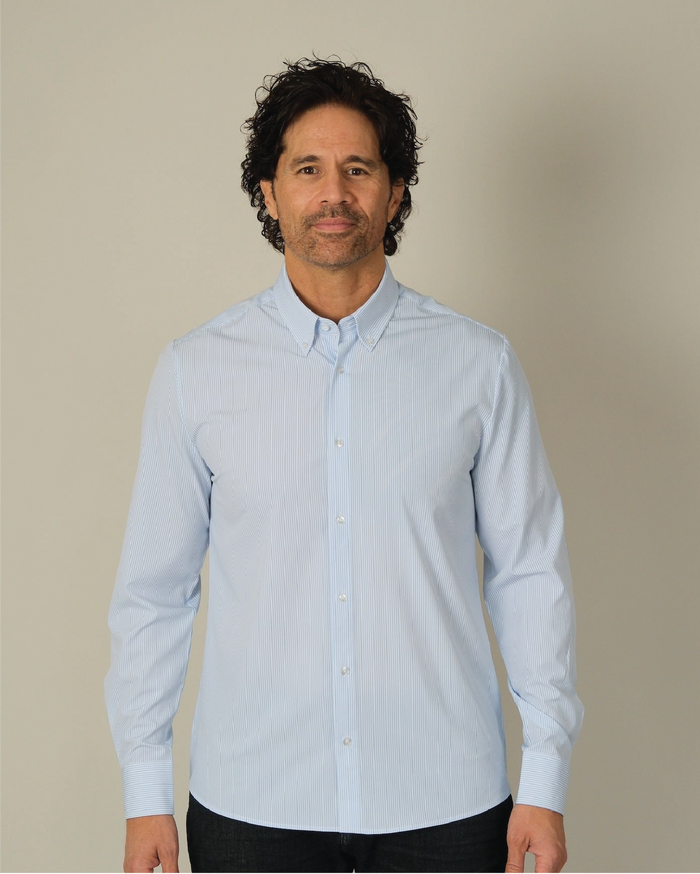 Range Shirt - Blue and White Pinstripe