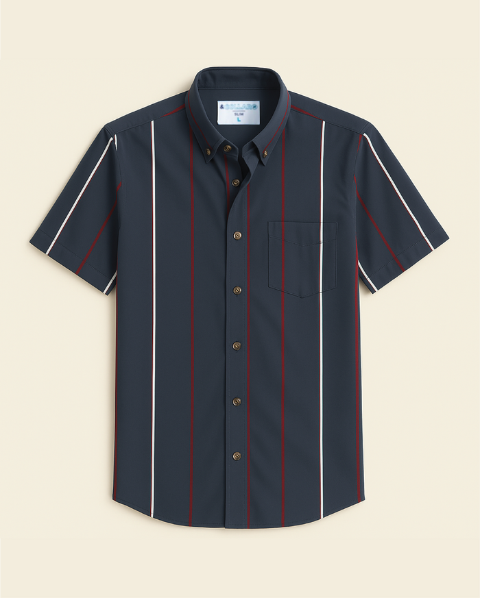 Range Shirt - Navy w/ Red and White Stripes