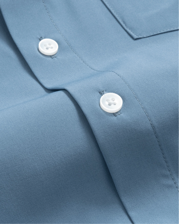 Close up, fabric of ocean blue shirt