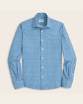Royal blue and white gingham shirt