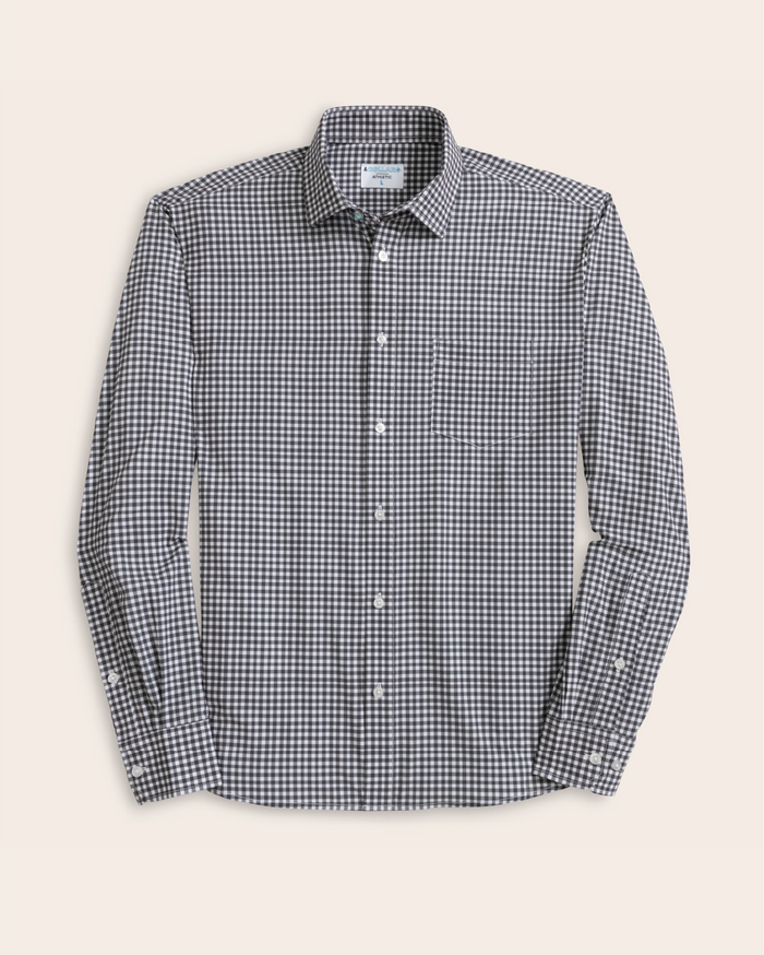 A white and black gingham shirt