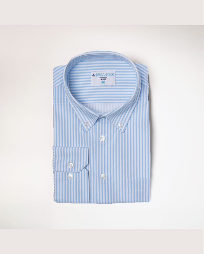 Range Shirt - White and Blue Pinstripe