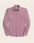 A white and oxblood gingham shirt
