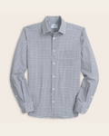 White with black check shirt