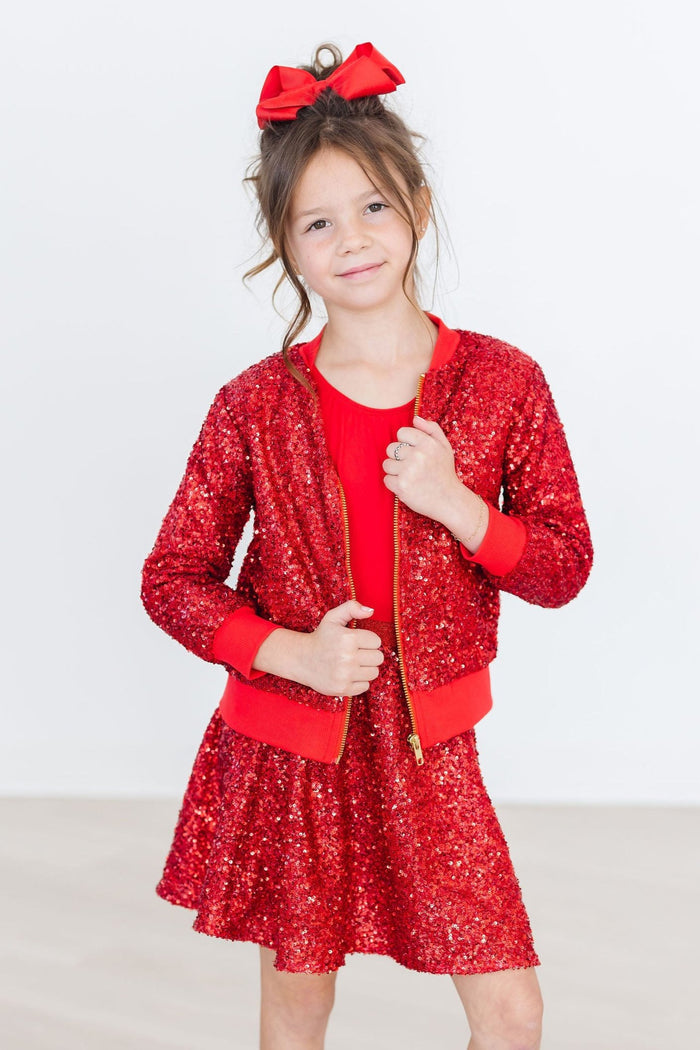 (V) Red Sequin Jacket-Mila & Rose ®