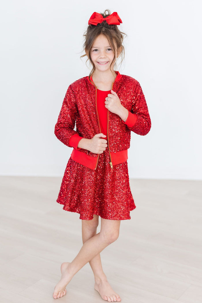 (V) Red Sequin Jacket-Mila & Rose ®
