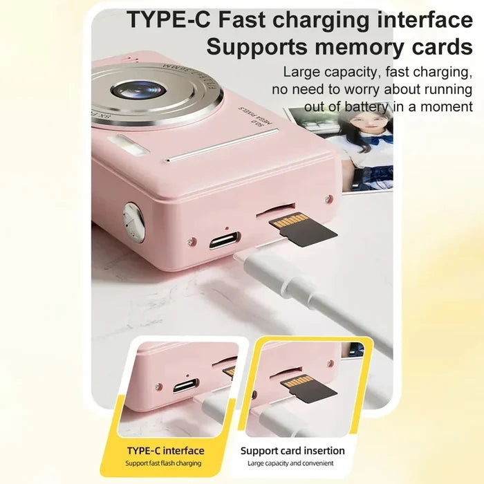 Retro Pocket Digital Camera Pink