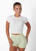 RIBBED BASIC TEE - WHITE