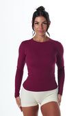 RIBBED LONG SLEEVE - BERRY