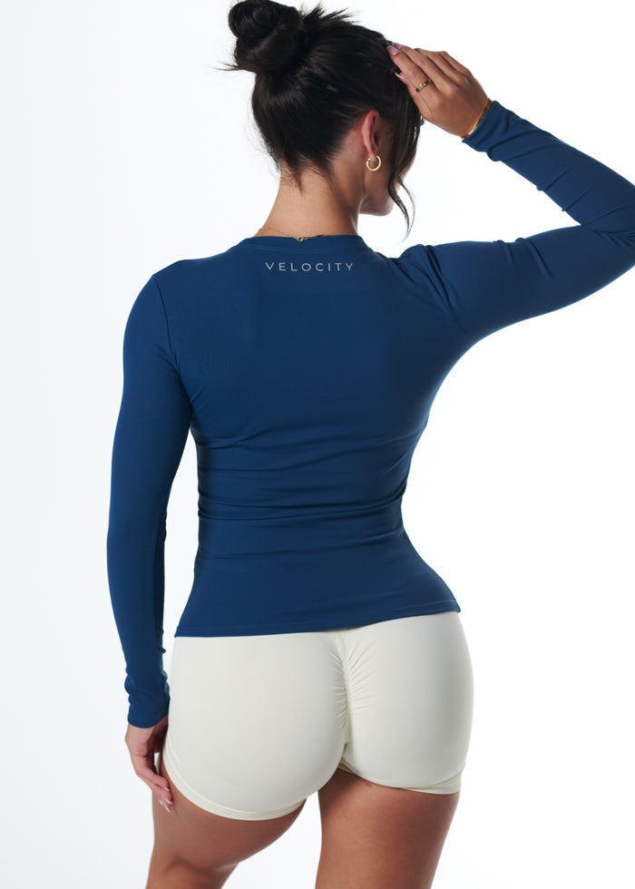 RIBBED LONG SLEEVE - DEEP BLUE