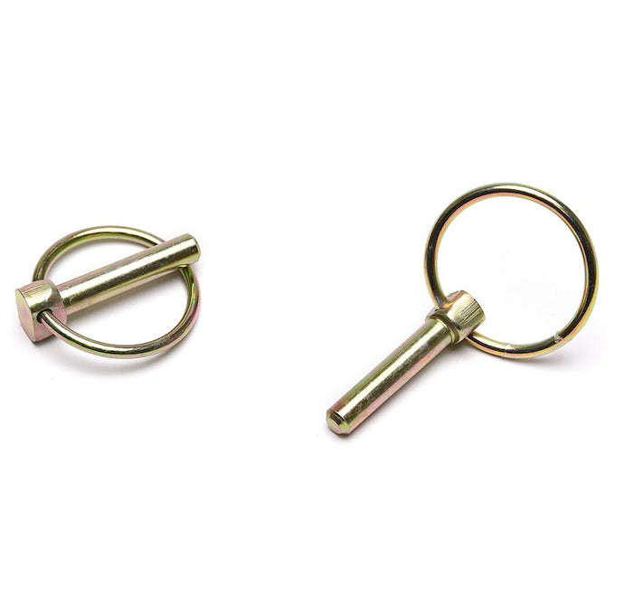 Gold Zinc-Plated Steel Quick Disconnect Linch Pins Pair - Front View | United RV Parts