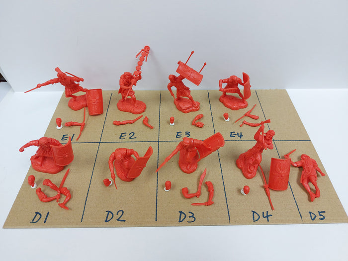 ROMAN ARMY SET #2  RED / Scarlet Plastic 9figures plus loads of alternate parts