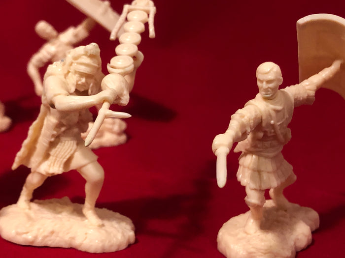 ROMAN ARMY SET #2  RED / Scarlet Plastic 9figures plus loads of alternate parts