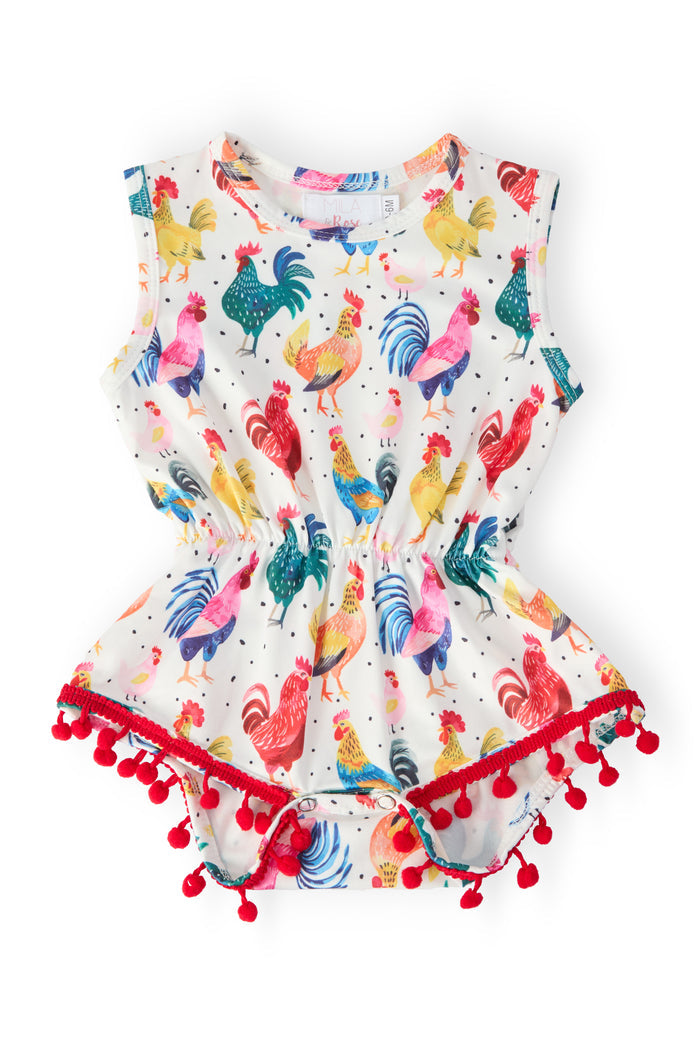 Rooster Pom Pom Romper-Mila & Rose ®