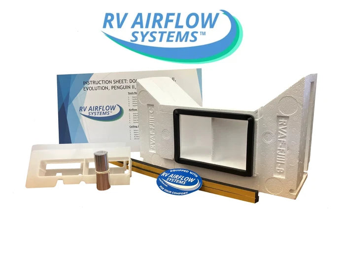 White EPS RV Airflow System Module with Duct Insert and Hardware - Full Kit View | United RV Parts