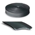 Black Vinyl RV Trim Insert Roll E469 - Coiled Roll and Profile View | United RV Parts