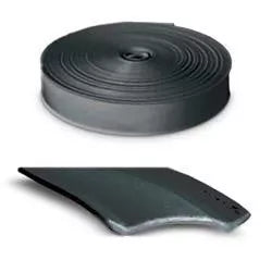 Black Vinyl RV Trim Insert Roll E469 - Coiled Roll and Profile View | United RV Parts