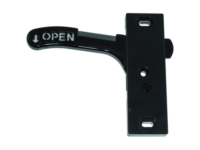 Black Amerimax RV Screen Door Latch Handle - Close-up Detail | United RV Parts