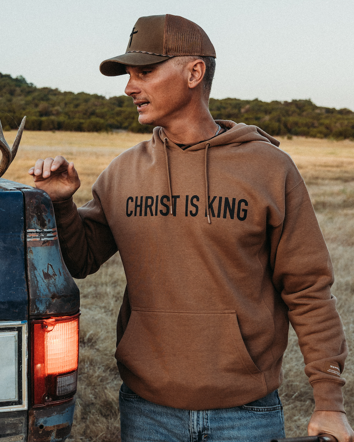 Saddle Brown Christ Is King Hoodie