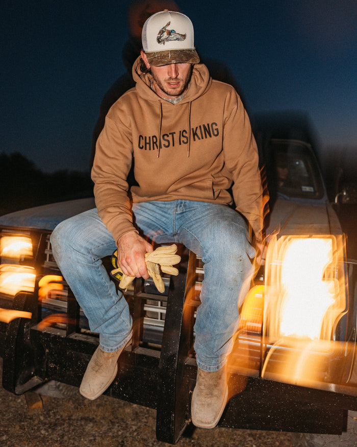 Saddle Brown Christ Is King Hoodie