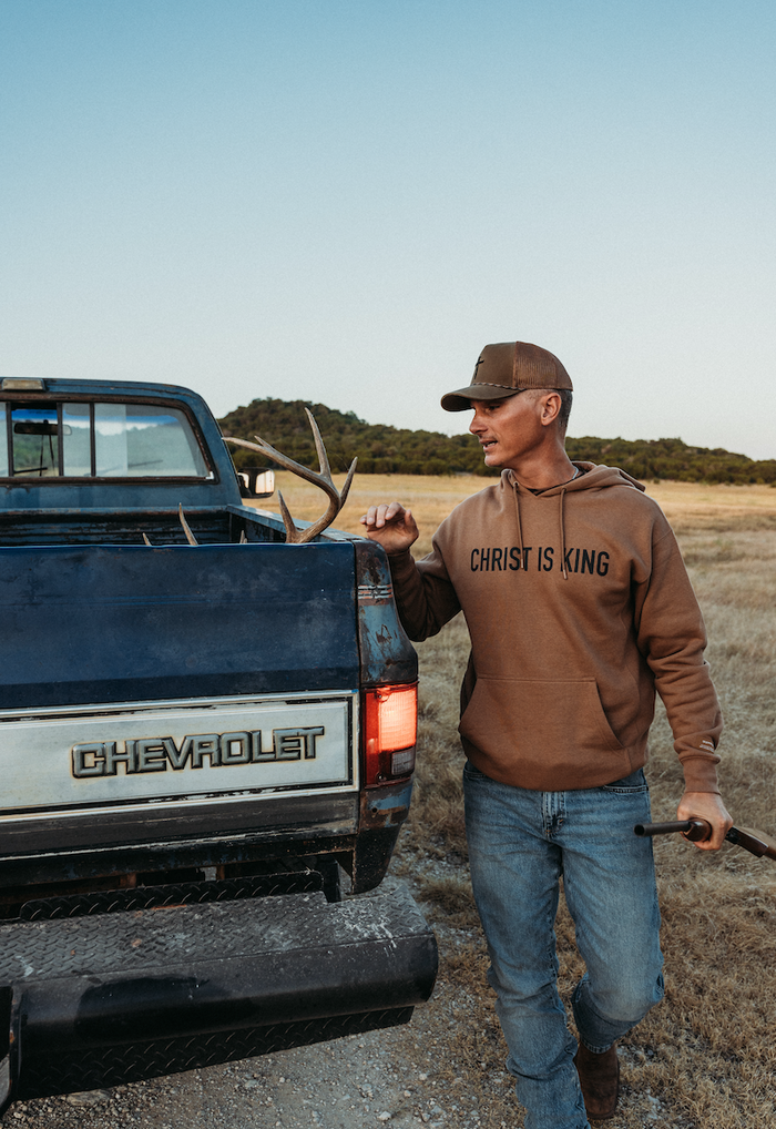 Saddle Brown Christ Is King Hoodie