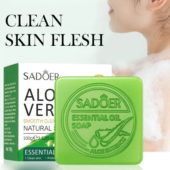 SADOER Aloe Facial Soap Face Wash Foam Facial Cleanser Bar