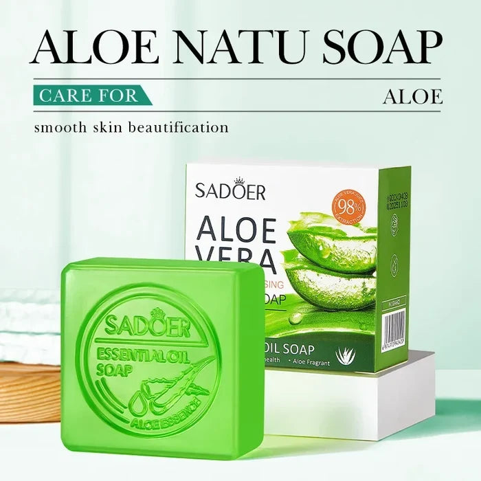 SADOER Aloe Facial Soap Face Wash Foam Facial Cleanser Bar