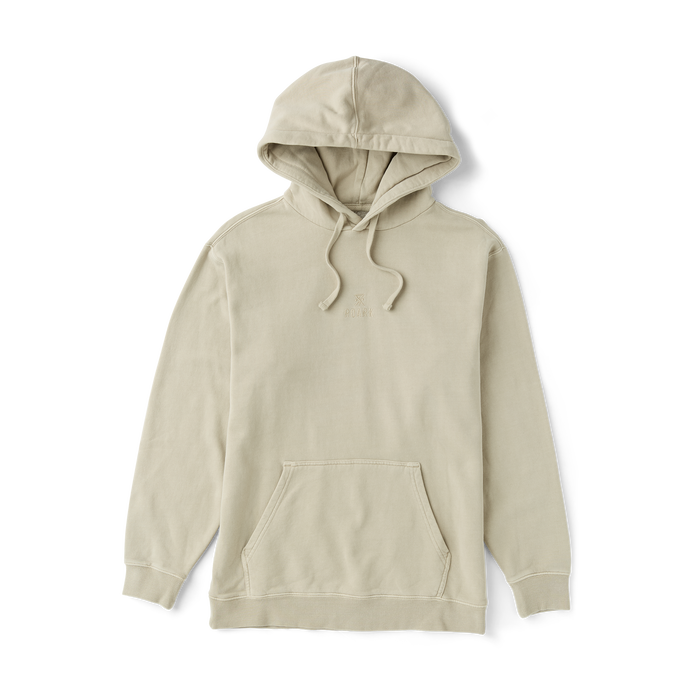 Close-up of a white hoodie featuring a prominent hood and sleeve detailing, designed for comfort and adventure.