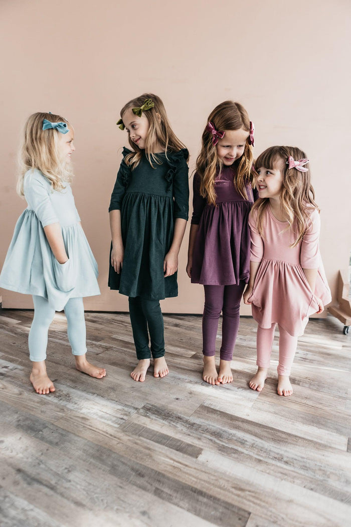 Sage 3/4 Sleeve Pocket Twirl Dress-Mila & Rose ®