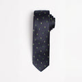 Navy blue tie with green cactus pattern