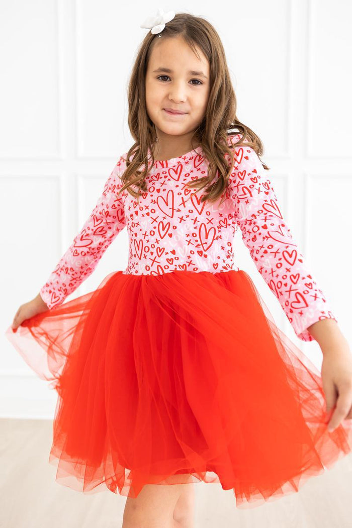 SALE Hugs & Kisses L/S Tutu Dress-Mila & Rose ®