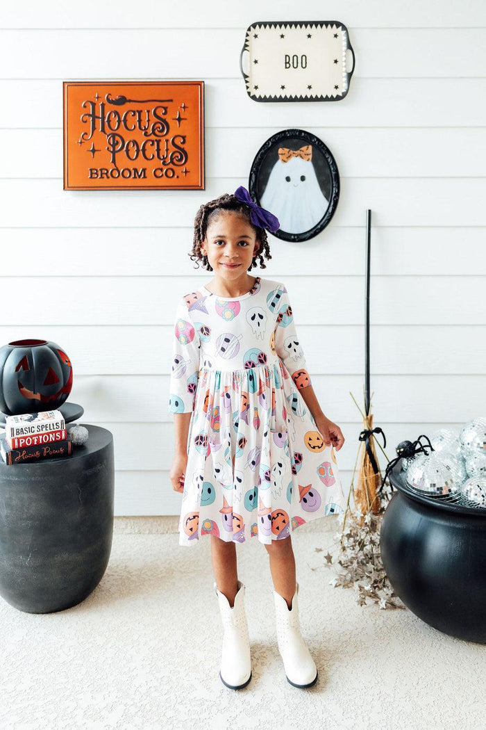 SALE Monster Mash 3/4 Sleeve Pocket Twirl Dress-Mila & Rose ®
