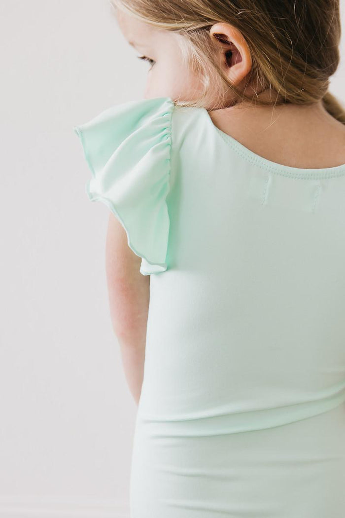 SALE Pastel Green S/S Flutter Sleeve Leotard-Mila & Rose ®