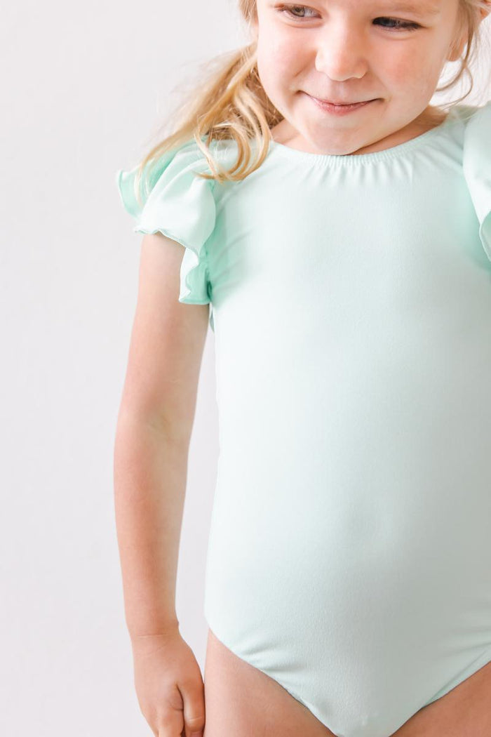 SALE Pastel Green S/S Flutter Sleeve Leotard-Mila & Rose ®