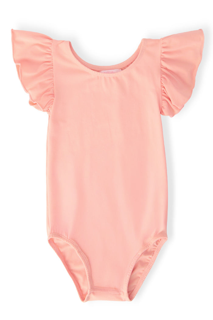 SALE Peach S/S Flutter Sleeve Leotard-Mila & Rose ®