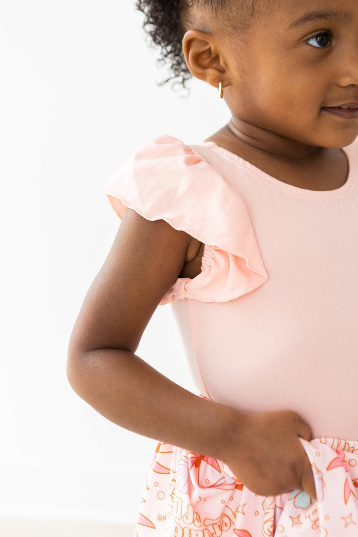 SALE Peach S/S Flutter Sleeve Leotard-Mila & Rose ®