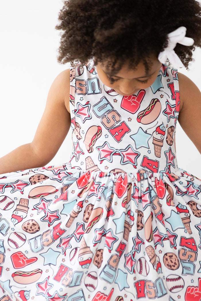 SALE Red, White & BBQ Tank Twirl Dress-Mila & Rose ®