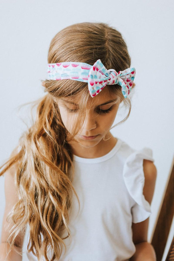 SALE Red, White & Cute Nylon Bow Headwrap-Mila & Rose ®