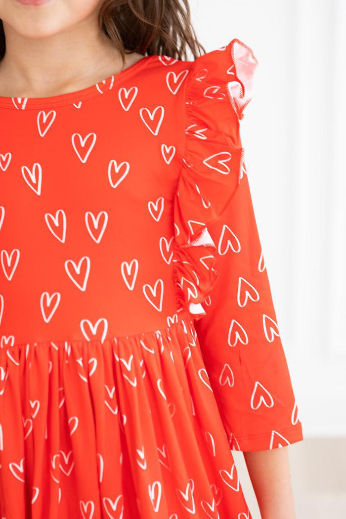 SALE Roses are Red Ruffle Twirl Dress-Mila & Rose ®
