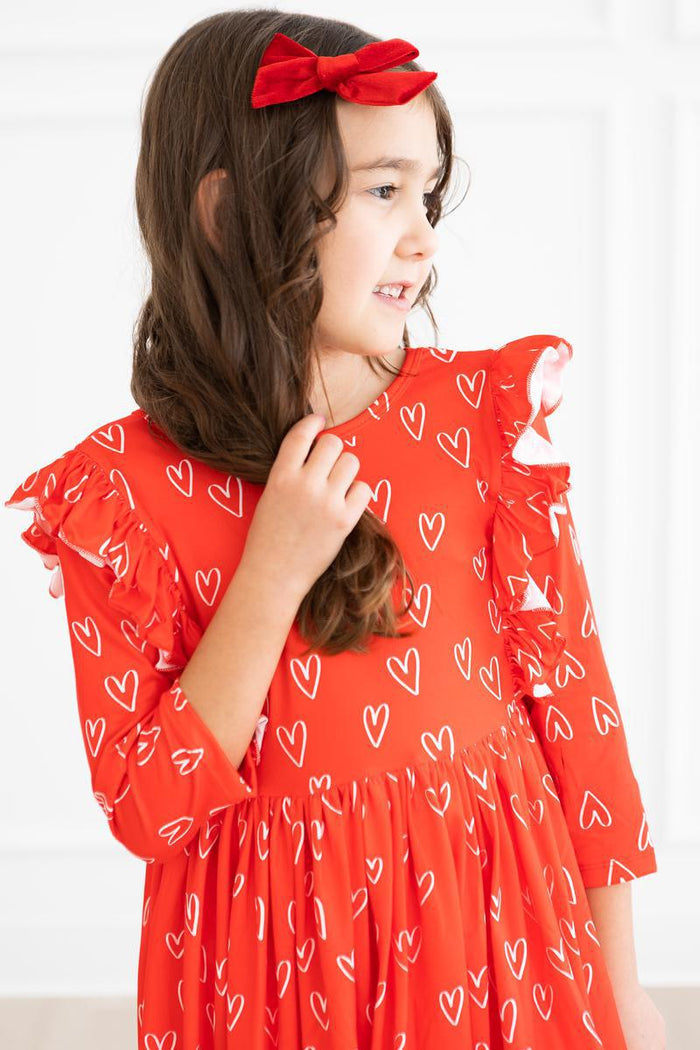 SALE Roses are Red Ruffle Twirl Dress-Mila & Rose ®