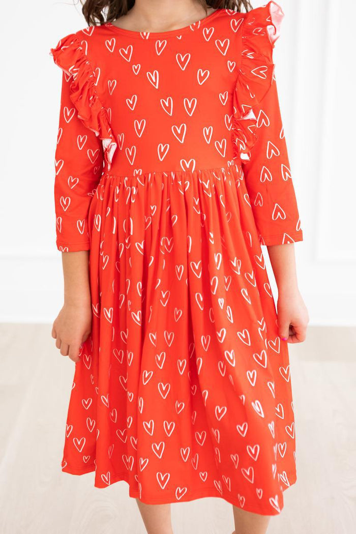 SALE Roses are Red Ruffle Twirl Dress-Mila & Rose ®