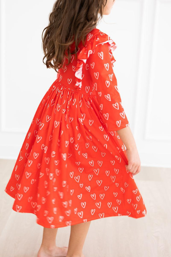 SALE Roses are Red Ruffle Twirl Dress-Mila & Rose ®