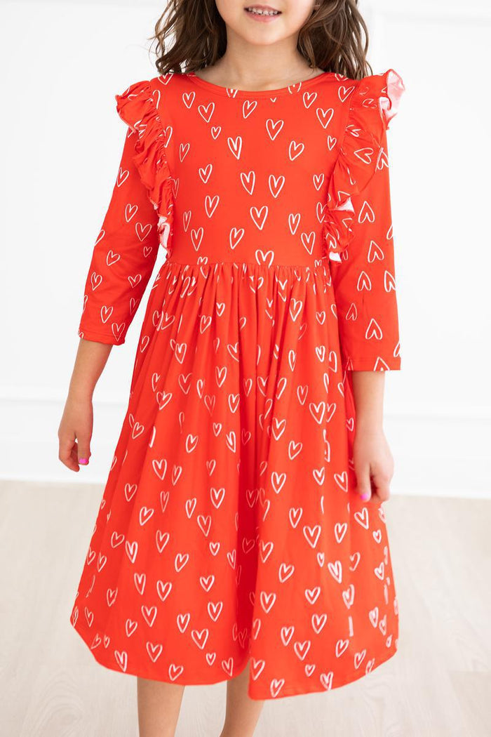 SALE Roses are Red Ruffle Twirl Dress-Mila & Rose ®
