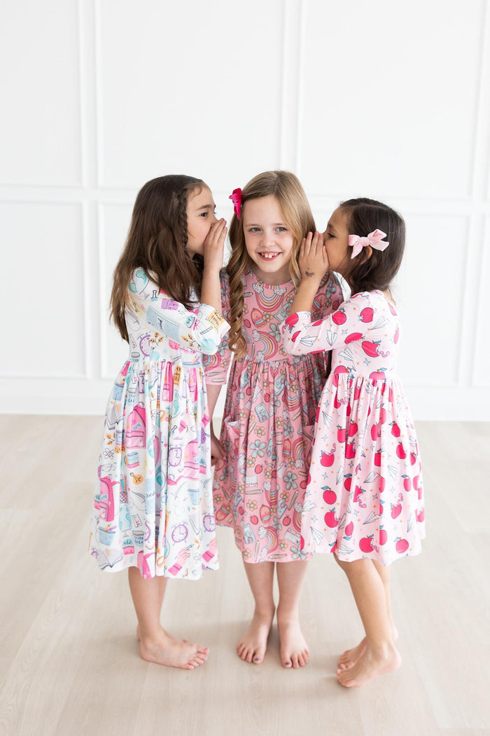 SALE School is Cool 3/4 Sleeve Pocket Twirl Dress-Mila & Rose ®