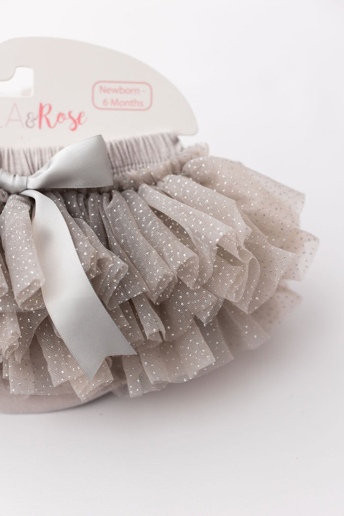 SALE Silver Glitter Ruffle Tutu Bloomer-Mila & Rose ®